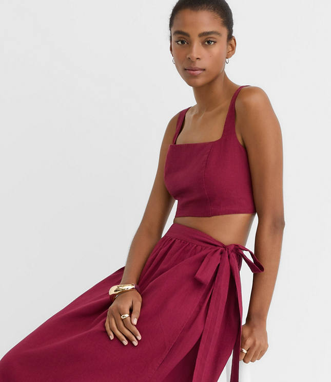 LOFT Beach Linen Cotton Square Neck Bralette