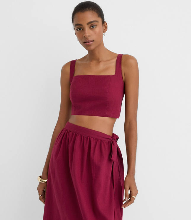 LOFT Beach Linen Cotton Square Neck Bralette