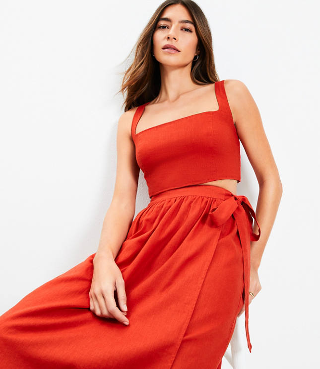 LOFT Beach Linen Cotton Square Neck Bralette