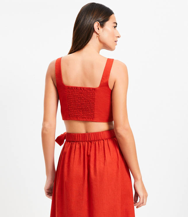 LOFT Beach Linen Cotton Square Neck Bralette