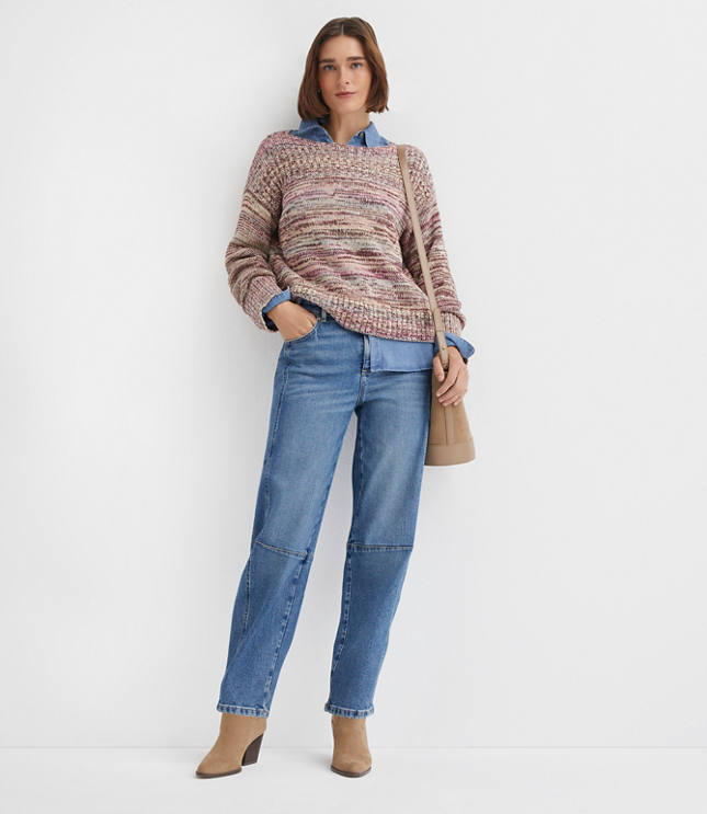 Spacedye Ribtrim Boatneck Sweater