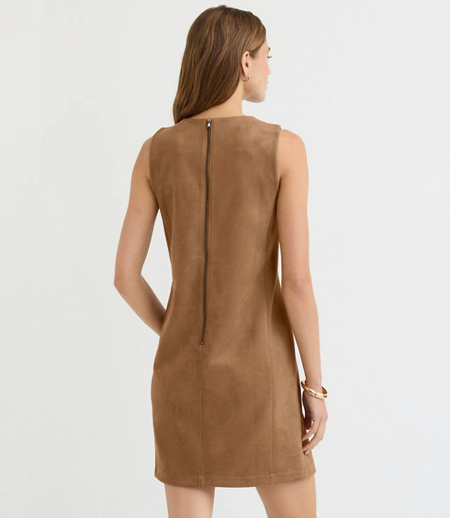 Faux Suede Mini Pocket Dress