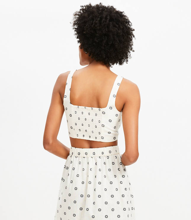 LOFT Beach Dotted Linen Cotton Square Neck Bralette