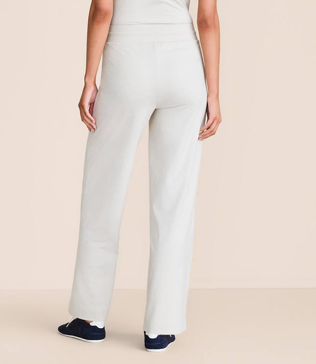 Lou & Grey Heathered Brushedsoft Slim Wide Leg Pants