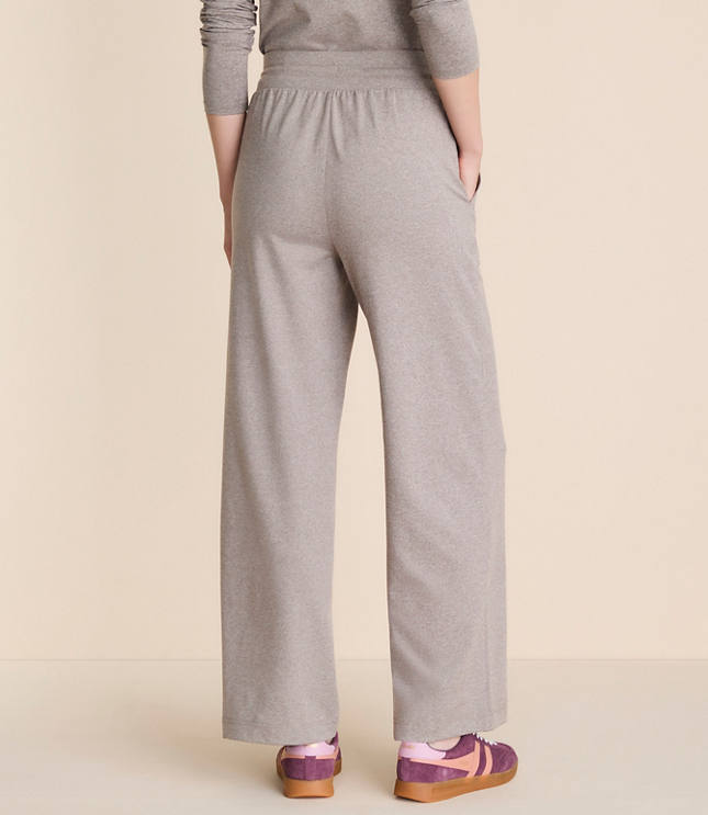 Lou & Grey Heathered Brushedsoft Slim Wide Leg Pants