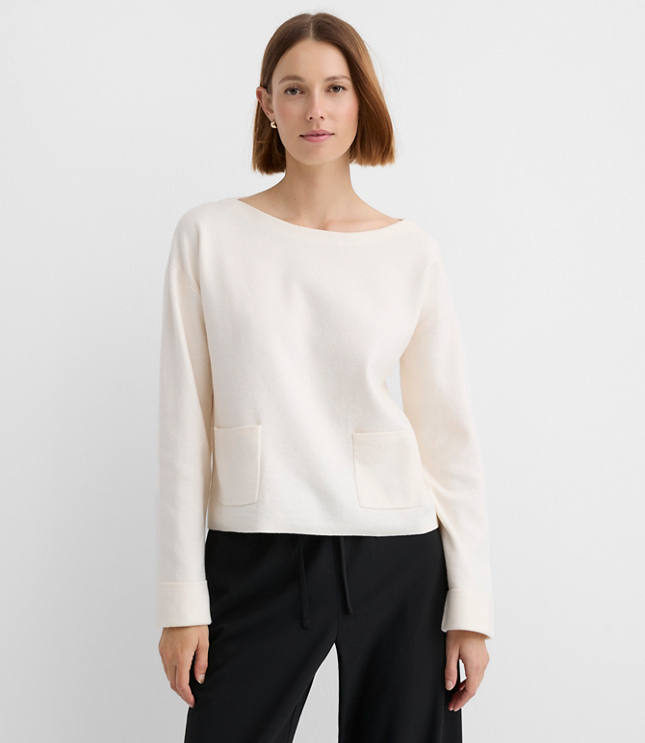 Boatneck Pocket Sweater