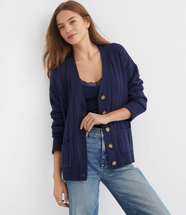 Pointelle Girlfriend Cardigan