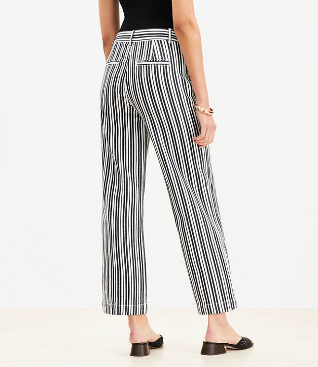 Petite Palmer Wide Leg Crop Pants in Stripe