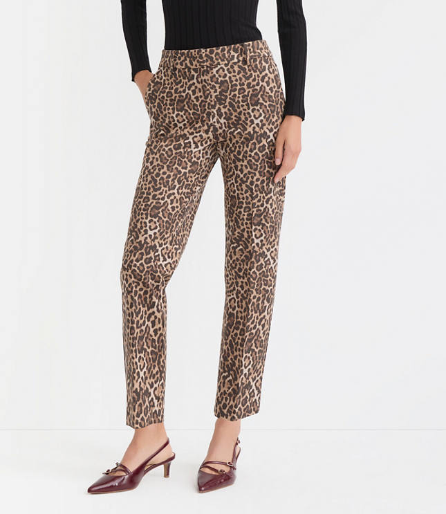 Riviera Slim Pants in Leopard Print Bi-Stretch