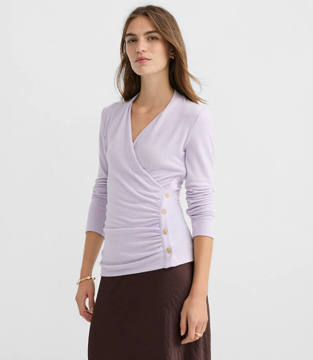 Button Side Ruched Top