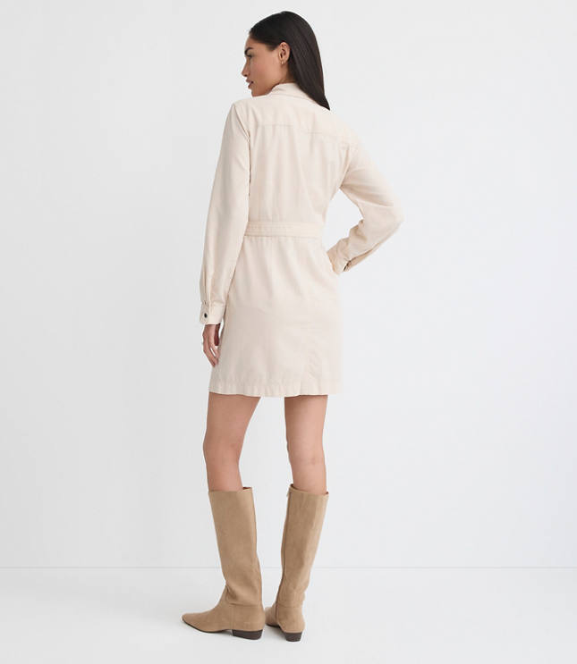 Corduroy Mini Pocket Shirtdress