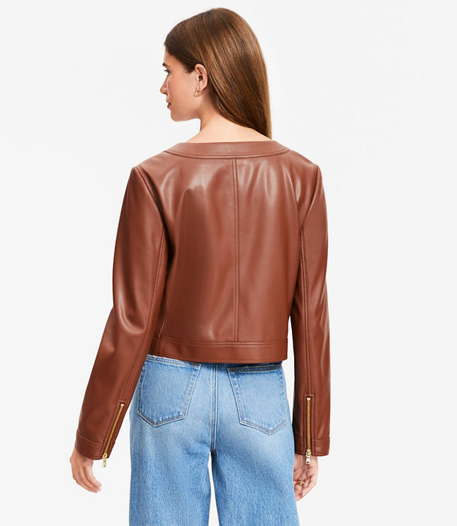 Faux Leather Zip Jacket