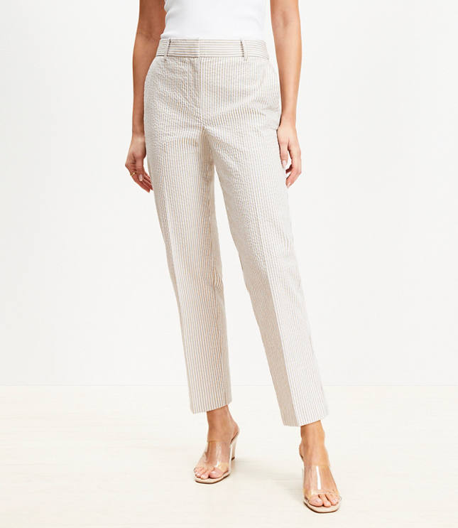 Tall Riviera Slim Pants in Striped Seersucker