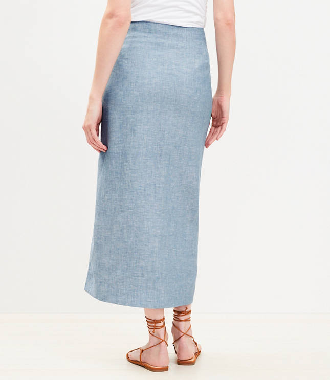 Linen Blend Maxi Skirt