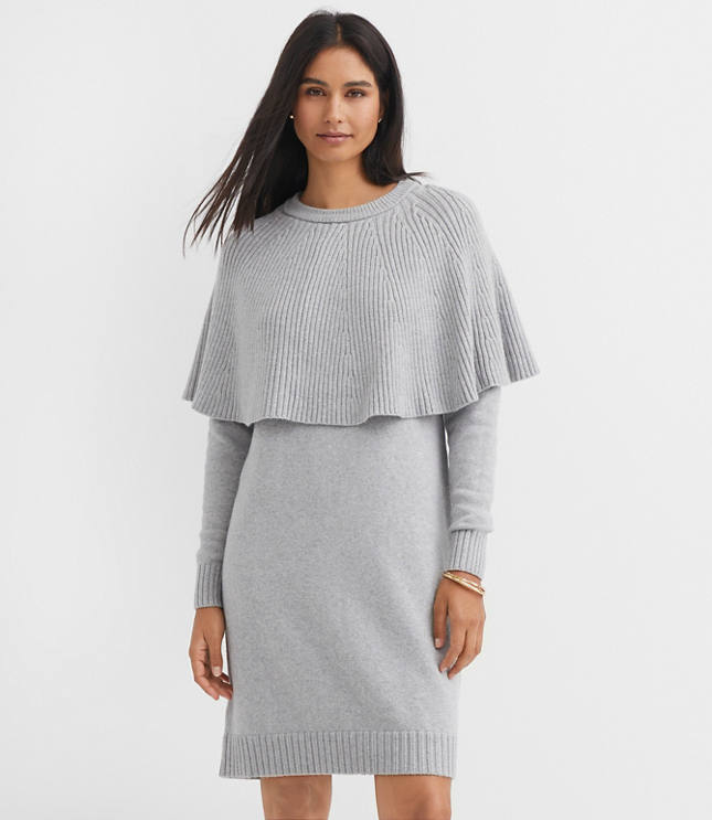 Cape Mini Sweater Dress
