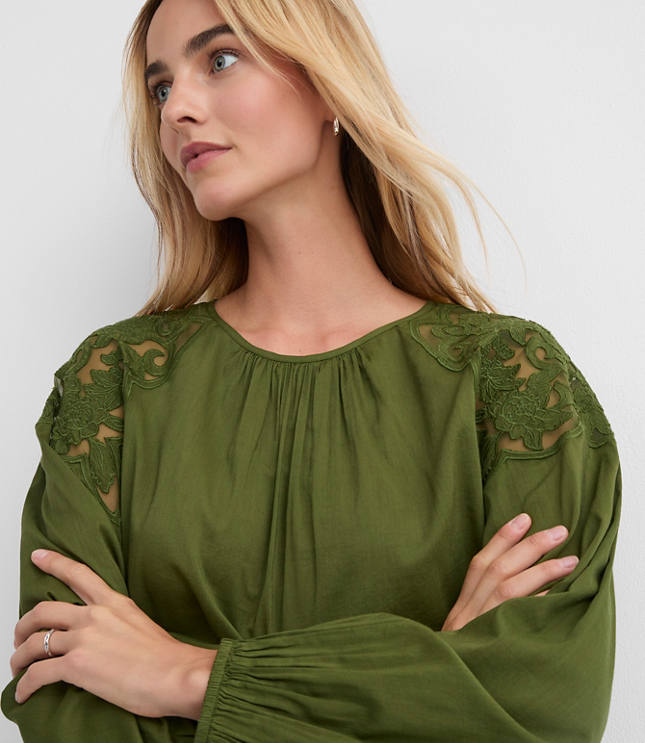 Lace Shoulder Blouse