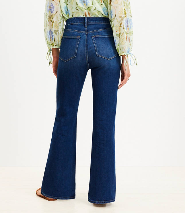 Curvy High Rise Relaxed Flare Jeans Medium Wash