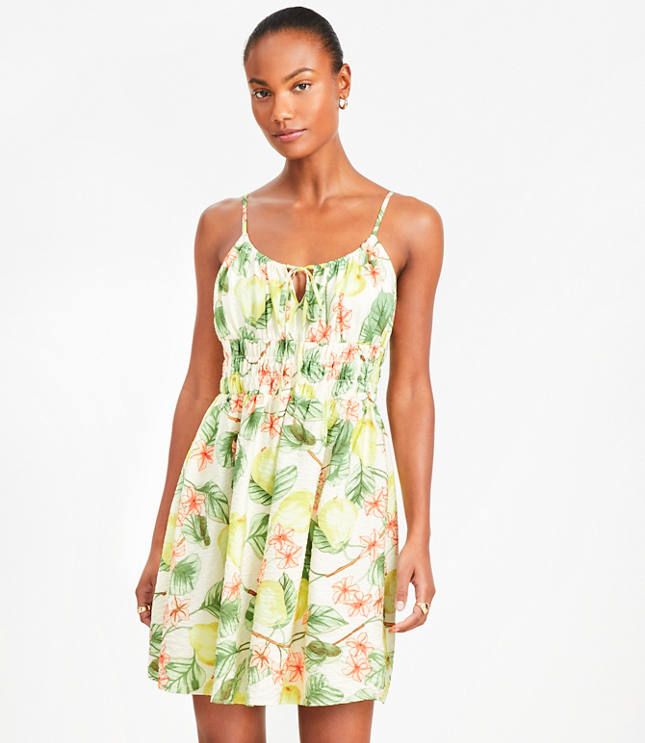 Petite Blossom Smocked Strappy Mini Dress