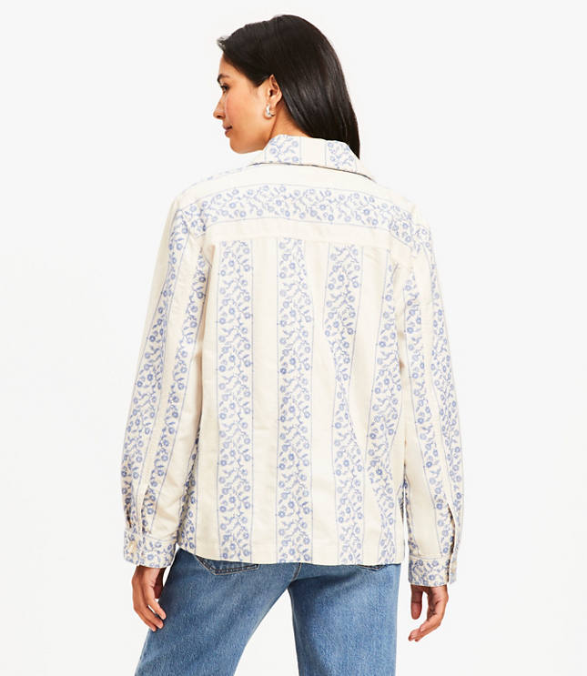 Floral Striped Chore Jacket