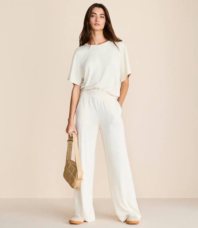 Petite Lou & Grey Heathered Signaturesoft Wide Leg Pants