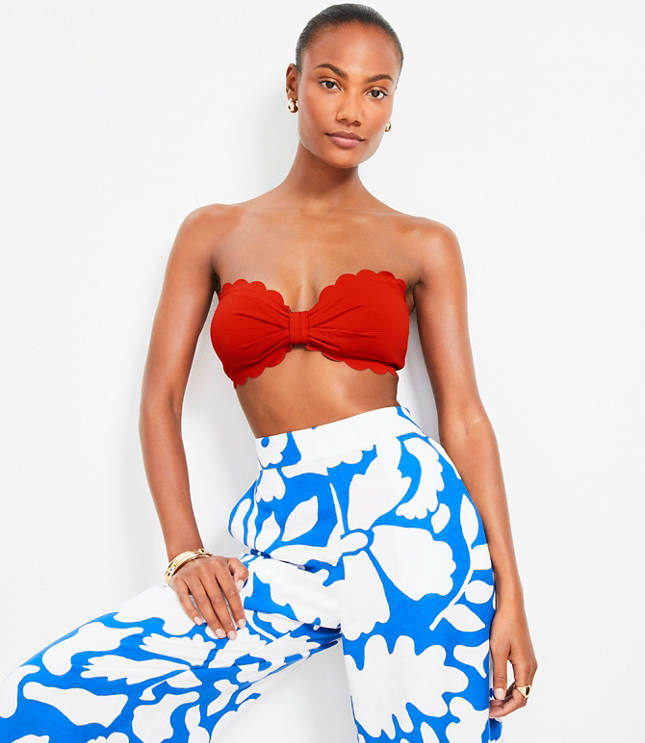 LOFT Beach Scalloped Bandeau Bikini Top