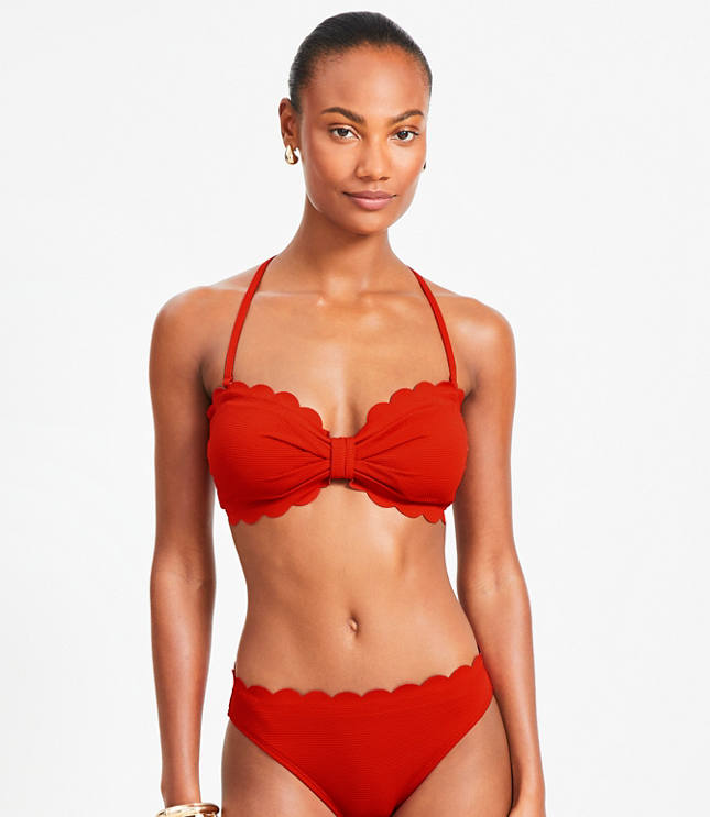 LOFT Beach Scalloped Bandeau Bikini Top