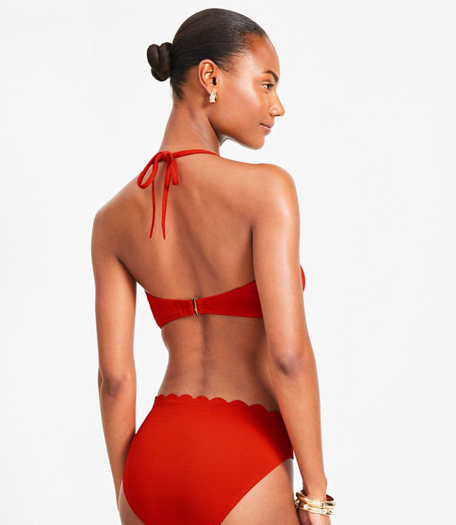 LOFT Beach Scalloped Bandeau Bikini Top