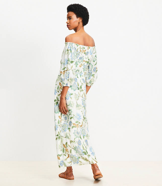 Petite Floral Off The Shoulder Maxi Dress