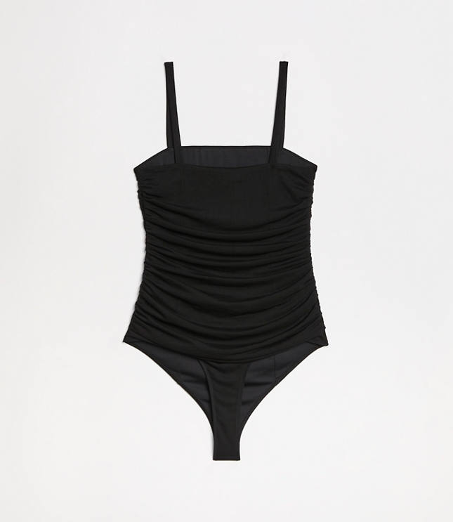 LOFT Versa Shirred Mesh Bodysuit