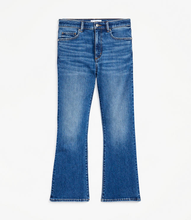 Petite High Rise Kick Crop Jeans in Bright Medium Stone Wash