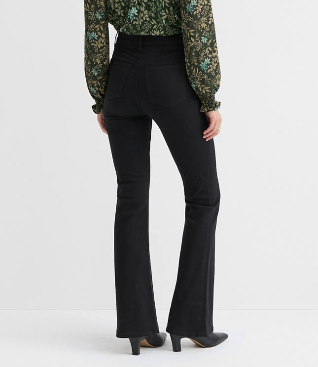 High Rise Slim Flare Jeans in Jet Black Wash