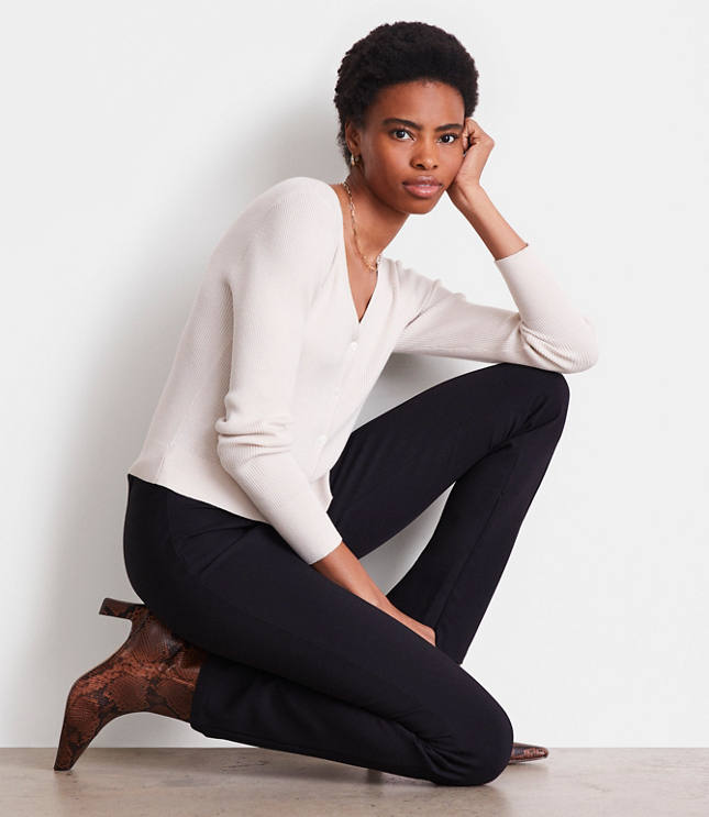 LOFT Versa Ribbed V-Neck Cardigan