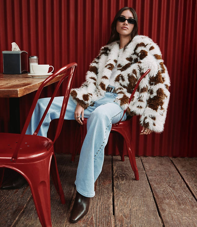 Studded High Rise Wide Leg Jeans In Mid Vintage Wash