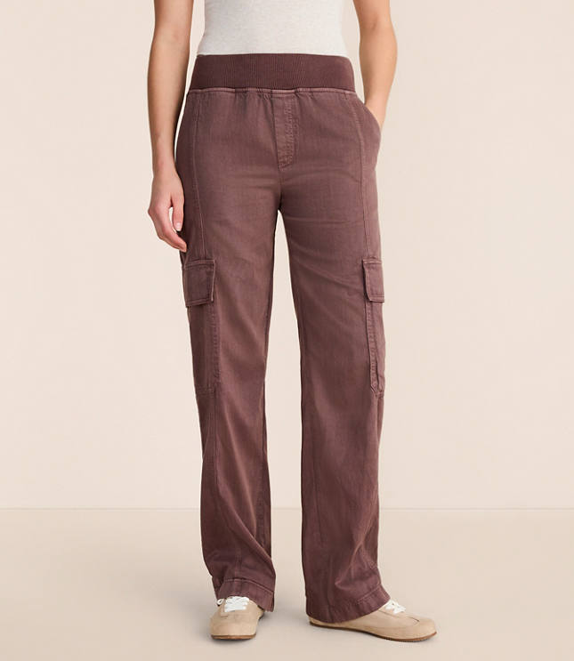 Lou & Grey Washed Twill Straight Leg Cargo Pants
