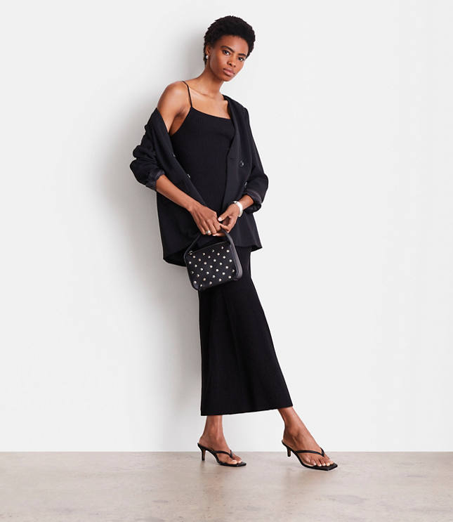 LOFT Versa Ribbed Strappy Midi Dress