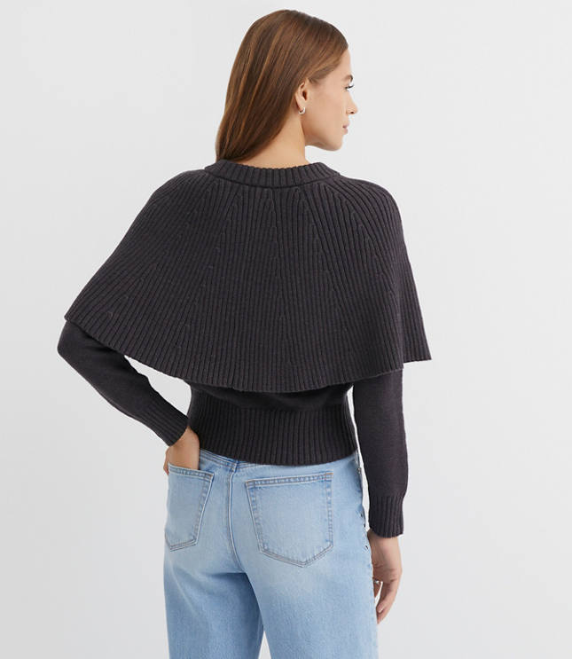 Ribbed Cape Sweater