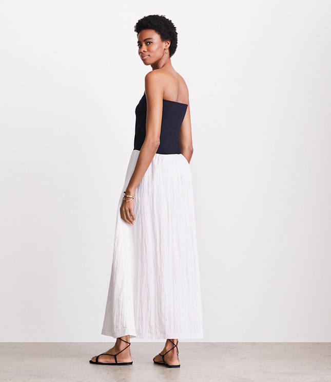 LOFT Versa Strapless Mixed Media Maxi Dress