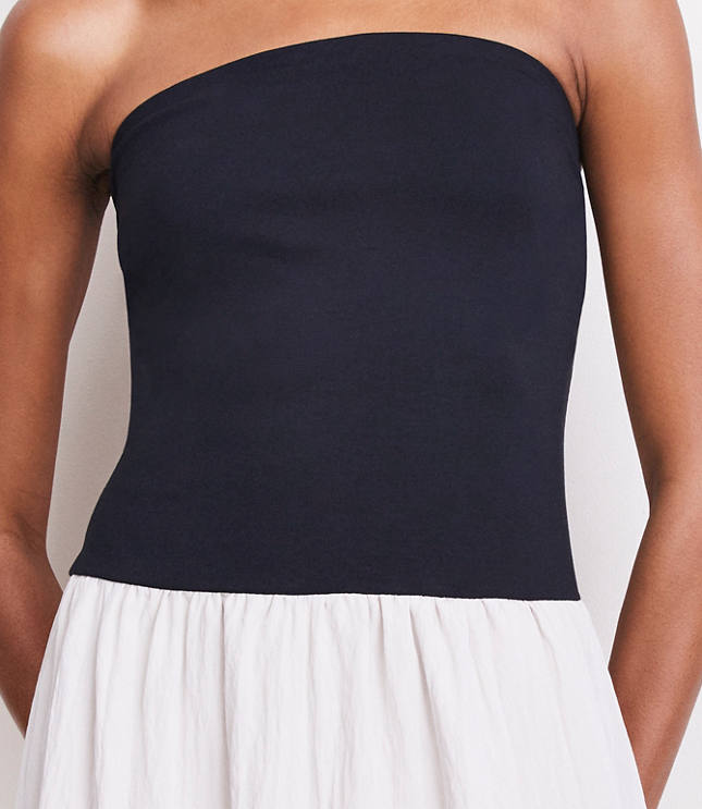LOFT Versa Strapless Mixed Media Maxi Dress