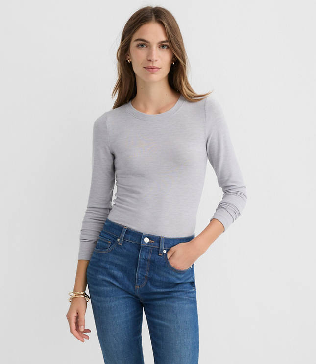 Sweater Knit Long Sleeve Tee