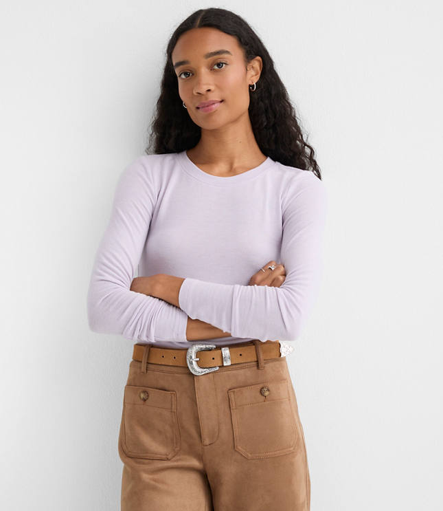 Sweater Knit Long Sleeve Tee