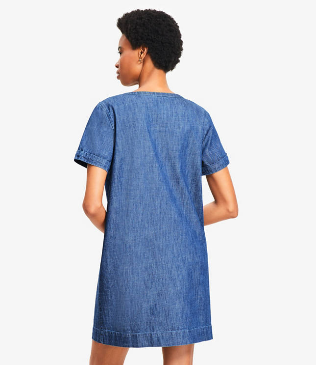 Tall Denim Lace Up Mini Dress