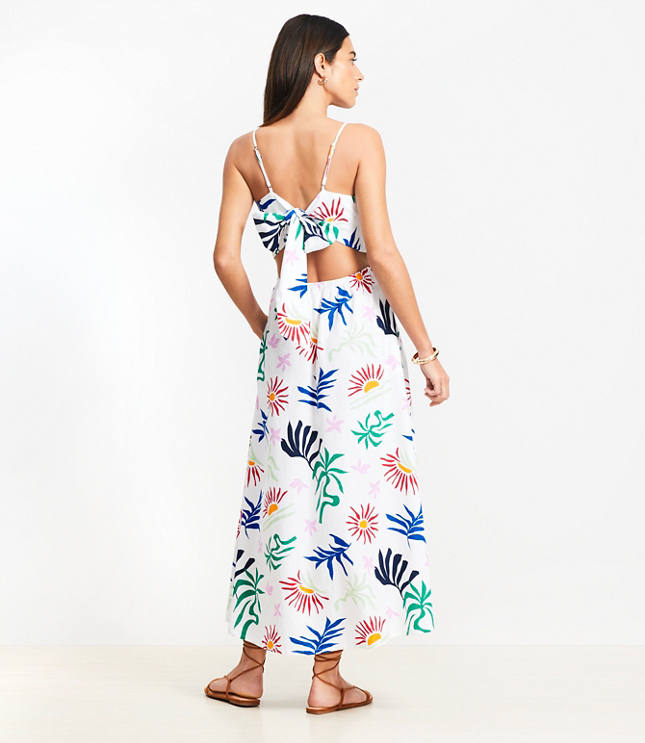 LOFT Beach Sun Cutout Midi Pocket Dress