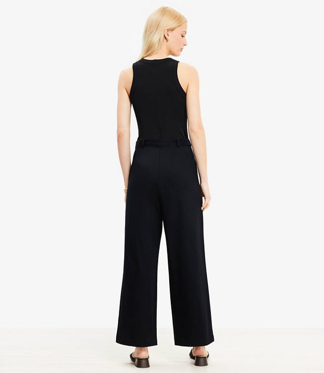 Petite Perfect Ribbed Mixed Media Jumpsuit