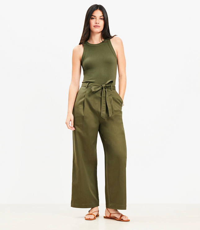 Loft Petite Perfect Ribbed Mixed Media Jumpsuit