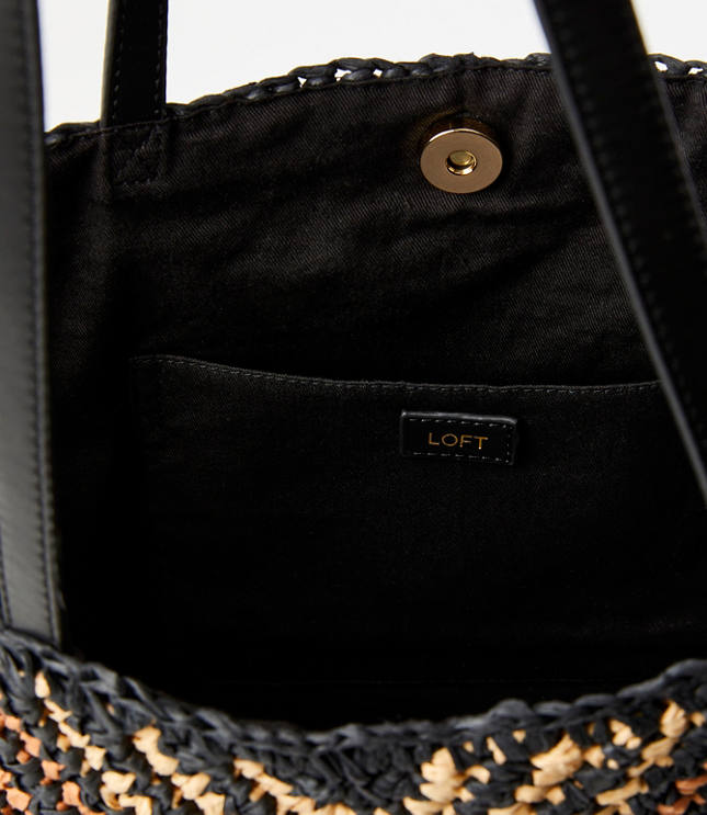 Geo Straw Tote Bag