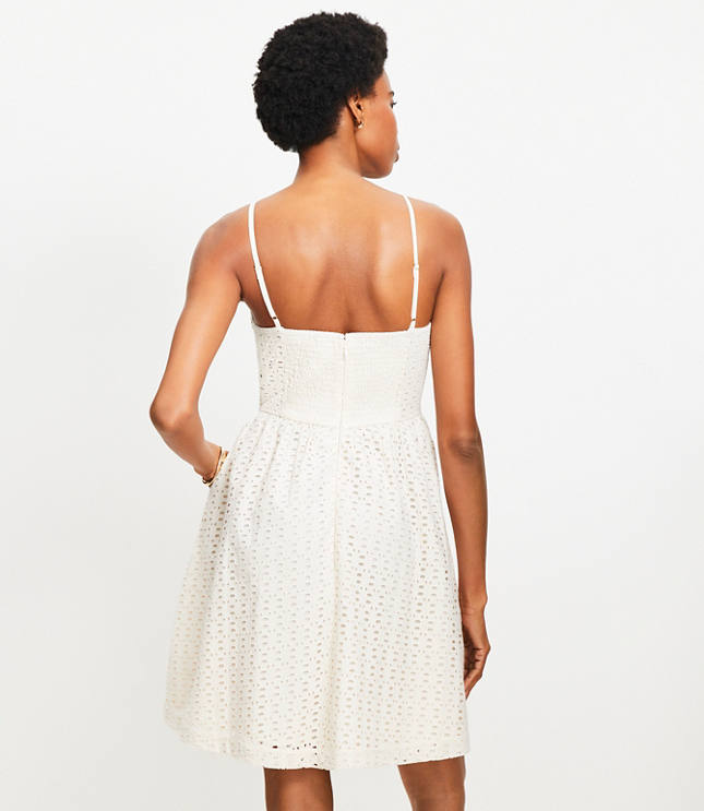 Eyelet Strappy Mini Pocket Dress