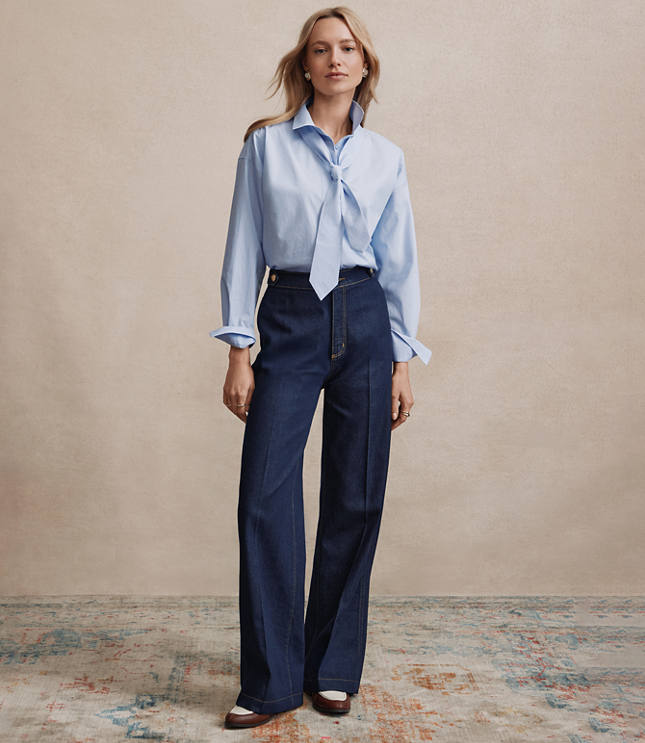 Refined High Rise Trouser Jeans Rinse Wash