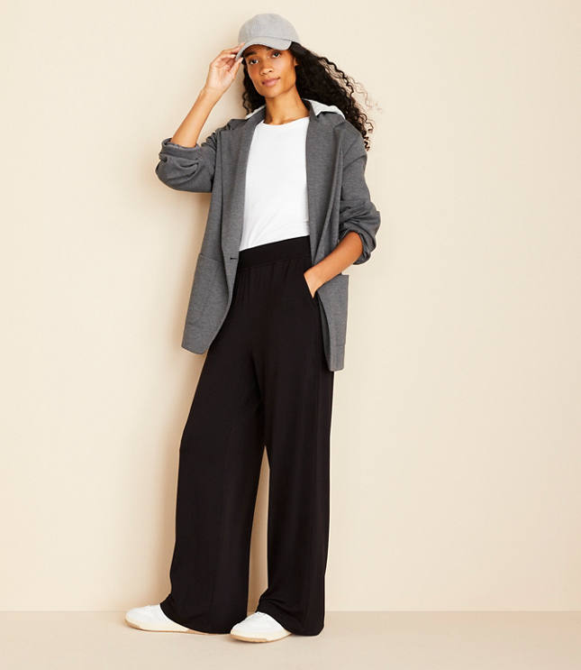 Lou & Grey Sporty Ponte Hooded Blazer