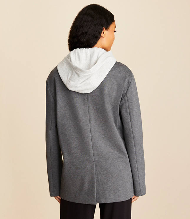 Lou & Grey Sporty Ponte Hooded Blazer