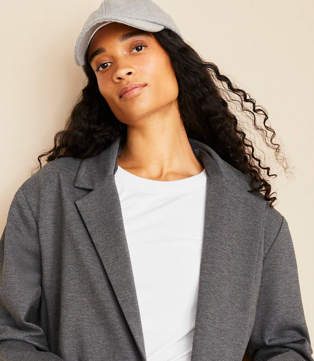 Lou & Grey Sporty Ponte Hooded Blazer